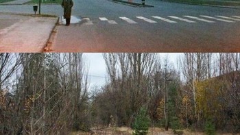 Pripyat, Ukraina, 1986 dan 2016 Foto: Boredpanda