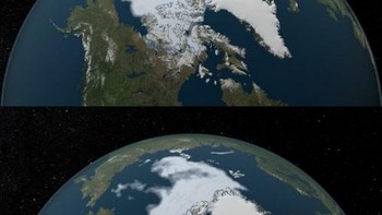 Cakupan Es Laut Arktik, 1984-2012 Foto: Boredpanda