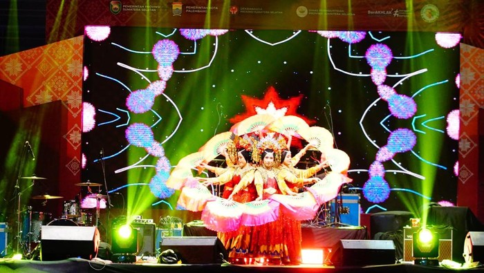 Hiburan saat Sriwijaya Expo 2025 di BKB Palembang.