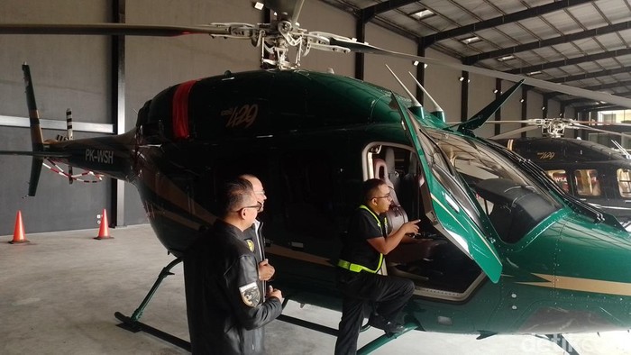 Konferensi pers Heli Expo Asia (HEXIA) di Cengkareng Heliport, Tangerang, Rabu (6/8/2025)