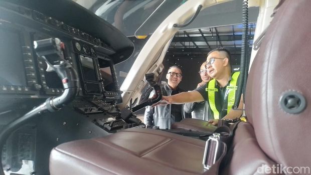 Konferensi pers Heli Expo Asia (HEXIA) di Cengkareng Heliport, Tangerang, Rabu (6/8/2025)