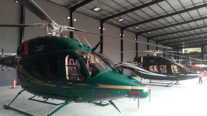 Konferensi pers Heli Expo Asia (HEXIA) di Cengkareng Heliport, Tangerang, Rabu (6/8/2025)