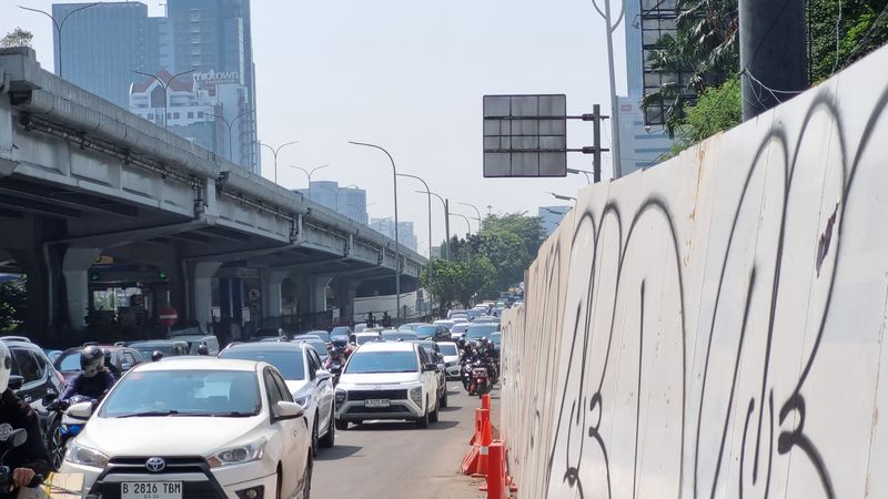 Lokasi proye galian yang bikin macet di Jalan TB Simatupang (Taufiq/detikcom)