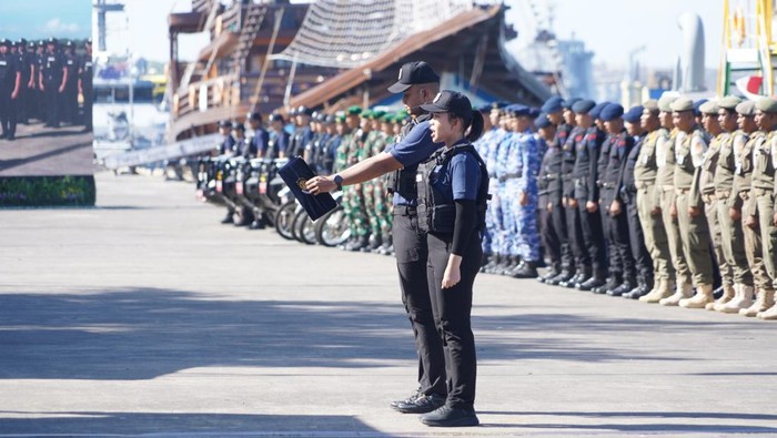 Pengukuhan Satgas Patroli Imigrasi di Bali oleh Menteri Imipas Agus Andrianto, Selasa (5/8/2025).