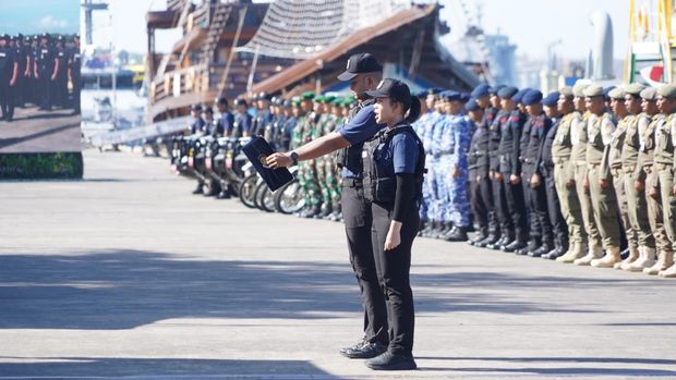 Pengukuhan Satgas Patroli Imigrasi di Bali oleh Menteri Imipas Agus Andrianto, Selasa (5/8/2025).