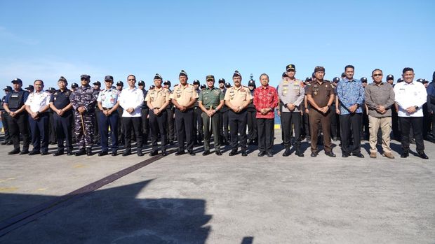 Pengukuhan Satgas Patroli Imigrasi di Bali oleh Menteri Imipas Agus Andrianto, Selasa (5/8/2025).