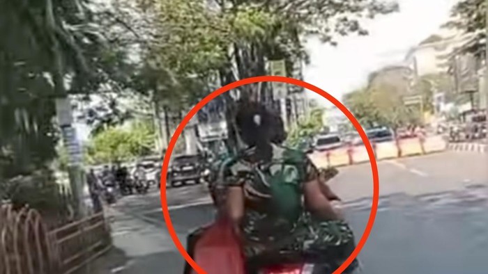 Viral oknum TNI berkendara tidak pakai helm di Makassar.