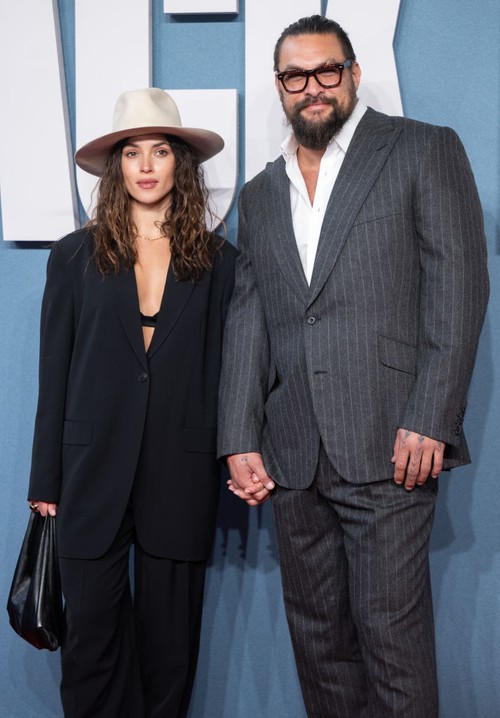 LONDON, ENGLAND - MARCH 11:  Adria Arjona and Jason Momoa attends the 