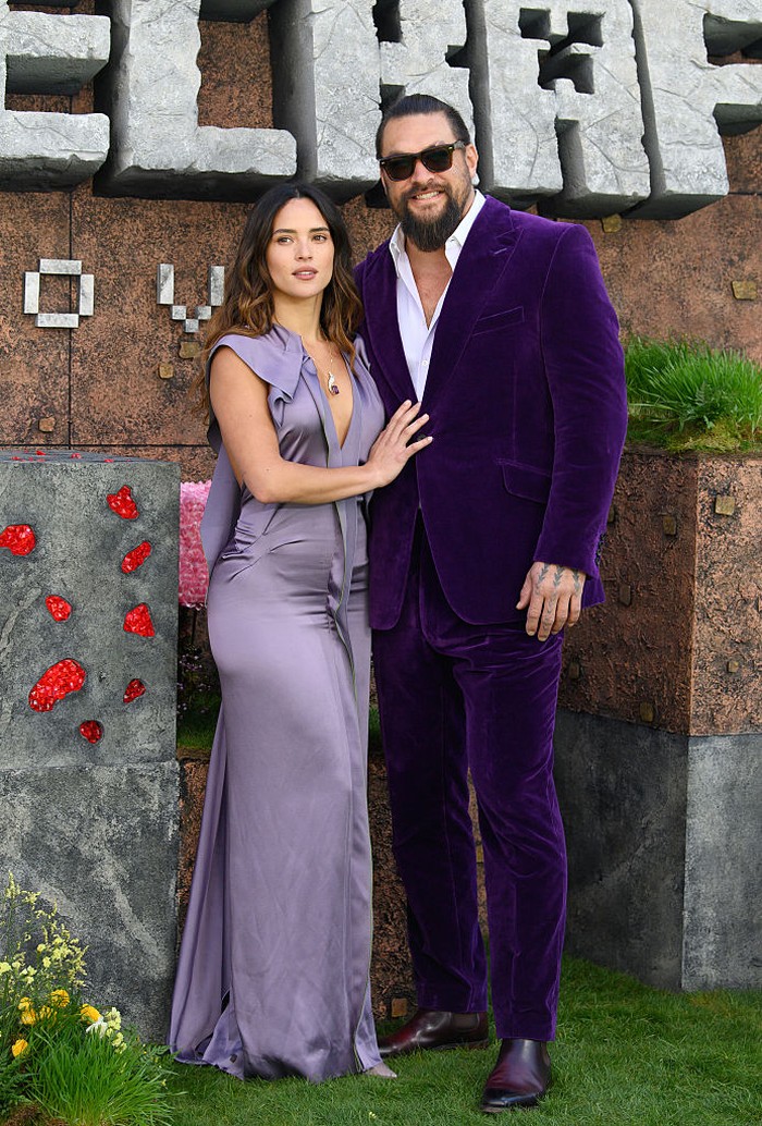 30 March 2025...In Association with Mojang Studios presents the World Premiere of Minecraft, held at the Cineworld, Leicester Square, London...Here: Jason Mamoa and Adria Arjona. (Photo by Justin Goff Photos/Getty Images)