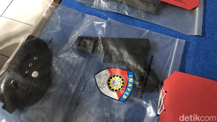 Airgun yang digunakan penembak bakul layangan di Minggiran, Jogja disita polisi, Kamis (7/8/2025).