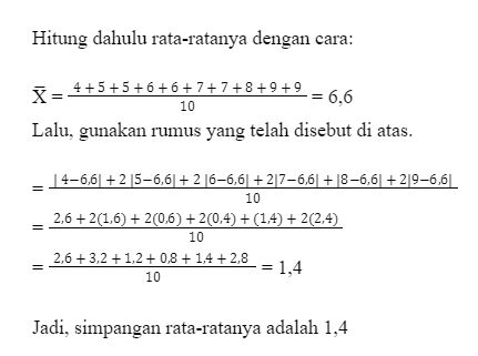 Contoh Soal Rumus Simpangan Rata-rata Lengkap dengan Cara Menghitungnya
