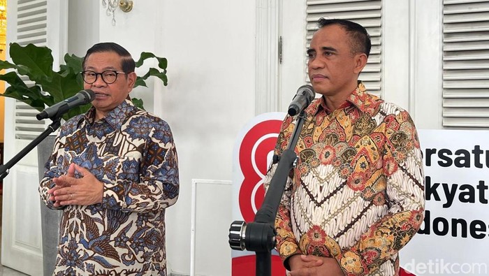 Gubernur DKI Jakarta Pramono Anung menerima audiensi Gubernur Sulawesi Tengah (Sulteng) Anwar Hafid. (Anggi/detikcom)