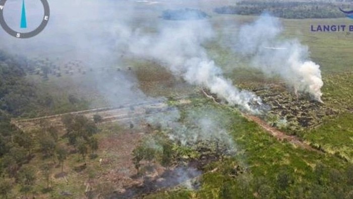 Kebakaran lahan yang terjadi di Sumsel.