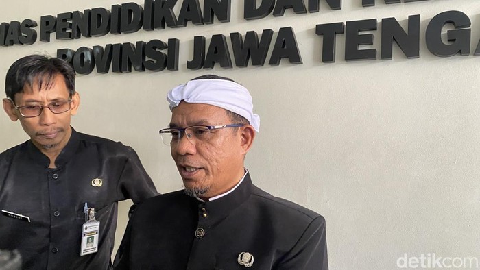 Kepala Disdikbud Jateng, Sadimin saat ditemui di Kantornya di Kecamatan Semarang Tengah, Kota Semarang, Kamis (7/8/2025).