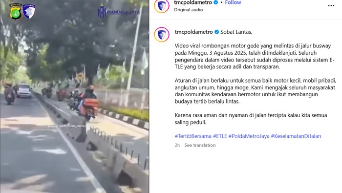 Konvoi moge terobos jalur busway
