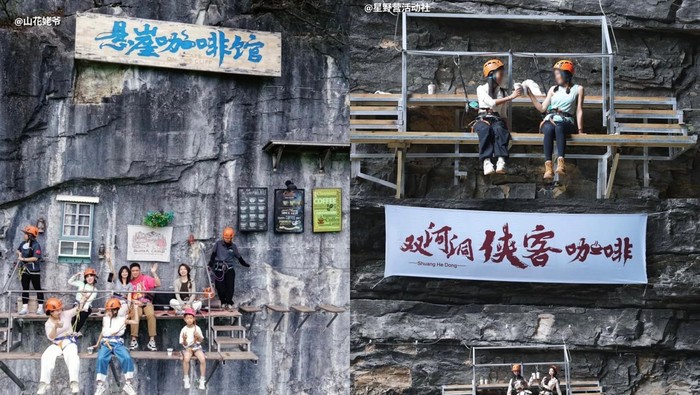 Menantang Maut! Kafe di China Viral dengan Berlokasi di Pinggir Tebing