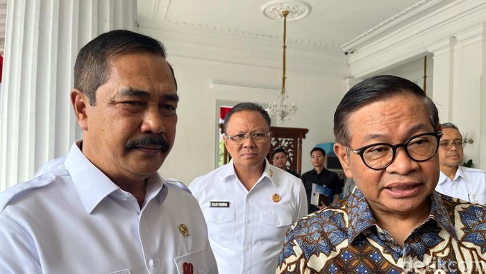 Menteri Imigrasi dan Pemasyarakatan (Imipas) Agus Andrianto menemui Gubernur DKI Jakarta Pramono Anung, di Balai Kota Jakarta, Kamis (7/8/2025).