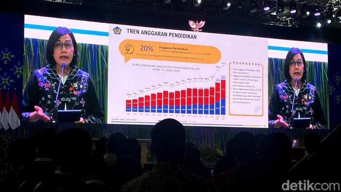 Menteri Keuangan Sri Mulyani menyambut baik Konvensi Sains, Teknologi dan Industri (KSTI) 2025 di Kota Bandung, Kamis (7/8/2025).