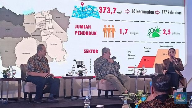 Direktur Jenderal Integrasi Transportasi dan Multimoda di Kementerian Perhubungan Risal Wasal dalam Talkshow Masa Depan Mobilitas Kota di Jakarta, Jumat (8/8/2025). (CNBC Indonesia/Ferry Sandi)