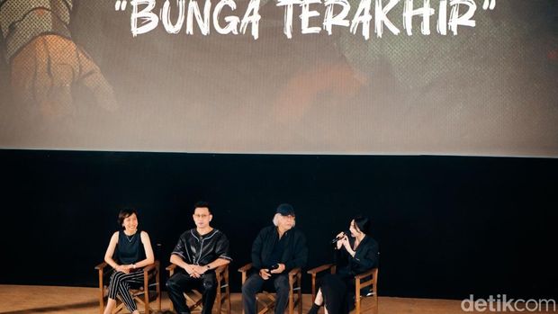 Jumpa Pers soundtrack film Panji Tengkorak  di kawasan Kemang, Jakarta Selatan, Kamis (7/8/2025).