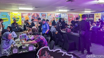 Tidak hanya video game, board game lokal juga unjuk gigi di satu sudut khusus yang selalu ramai. Foto: Virgina Maulita Putri/detikINET