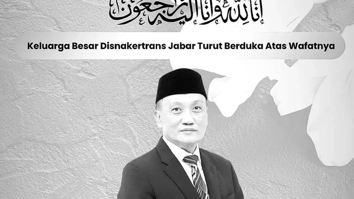 Kadisnakertrans Jabar Teppy Wawan Dharmawan meninggal dunia.