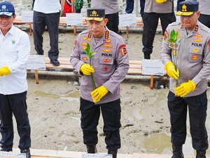 Jaga Alam, Kapolri hingga Menteri LH Tanam Mangrove di Mempawah