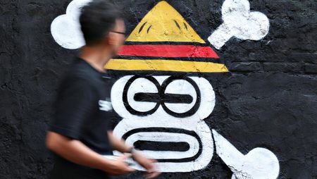 Mural One Piece Jumbo Mejeng di Dinding Bekasi