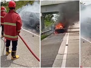 Video: Toyota Hilux Terbakar di Lampung gegara Kaleng Cat Semprot Meledak