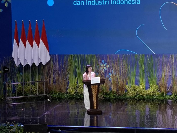 Wamendiktisaintek Stella pada (KSTI) 2025 di Auditorium Gedung Sabuga Institut Teknologi Bandung (ITB) pada Jumat (8/7/2025).