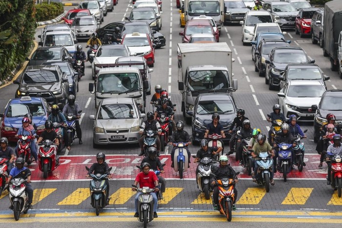 Jalan Raya di Kuala Lumpur, Malaysia.