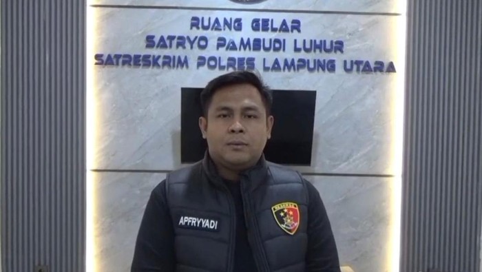 Kasat reskrim Polres Lampung Utara, AKP Apfryyadi Pratama