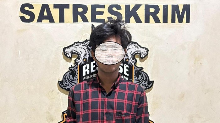 Pembunuh dan pemerkosa karyawan sate di Lampung Utara saat diamankan polisi