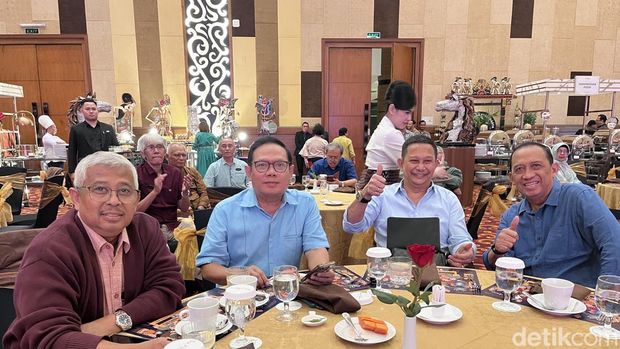 Suasana reuni SMA Negeri 1 Salatiga di The Alana Hotel Convention Center, Palagan, Sleman, Sabtu (9/8/2025).