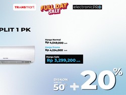 Harga AC Split 1 PK di Transmart Full Day Sale, Diskon hingga Rp 1,2 Jutaan