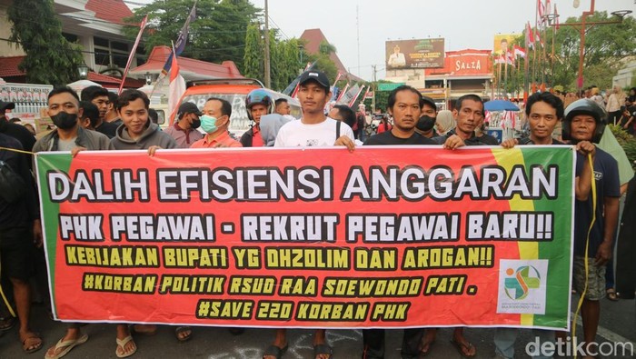 Eks karyawan honorer RSUD Kabupaten Pati memberikan dukungan dan akan ikut aksi pada 13 Agustus 2025 mendatang, Minggu (10/8/2025).
