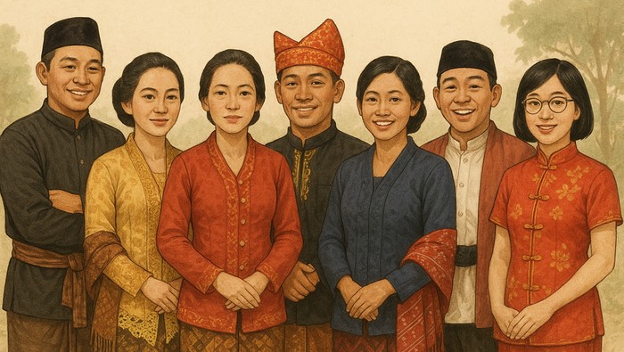 Ilustrasi ragam suku di Jawa Barat.