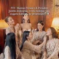 Inilah suasana sesi pemotretan Millane bersama para bridesmaid-nya yang kompak dalam balutan dress renda kecoklatan jelang seremoni pernikahan. (Foto: Instagram/@moonshine2nd_lunamaya)