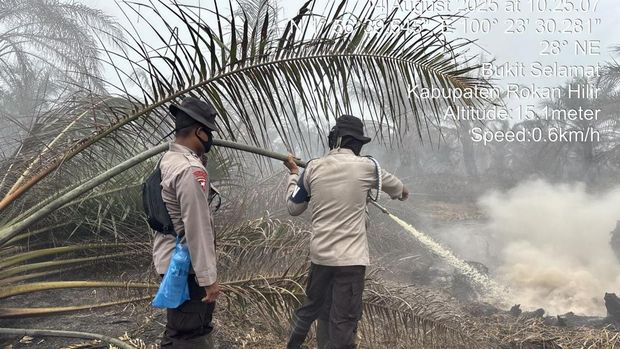 Momen perjuangan Iptu (Anumerta) Donald Junus Halomoan 'Pahlawan Karhutla' memadamkan kebakaran lahan di Rokan Hilir.