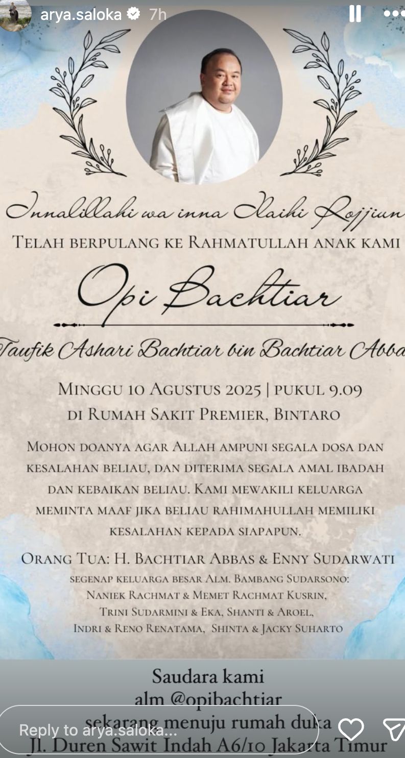 Opi Bachtiar meninggal dunia