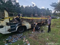 Labfor Polda Bali Periksa Penyebab Bus SMPN 3 Manggis Terbakar