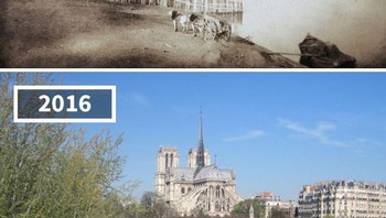 Notre Dame, Paris, Prancis, 1850 – 2016 Foto: re.photos