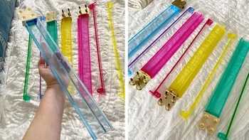 Seseorang berbelanja stik akrilik warna-warni. Mungkin buat dekorasi pencahayaan. Foto: via BrightSide