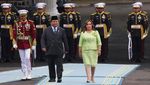 Momen Prabowo Sambut Presiden Peru di Istana Merdeka