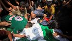 Potret Pilu Pemakaman Lima Jurnalis Korban Serangan Udara Israel