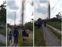 Warga Heboh Semburan Lumpur Disertai Gas Muncul di Tulang Bawang Lampung