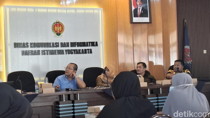 Suasana forum pelatihan E-Bisnis di Diskominfo DIY, Mergangsan, Kota Jogja, Senin (11/8/2025).