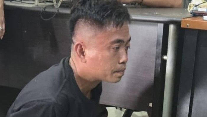 Tampang terduga pembunuh wartawan di Pangkalpinang saat diamankan polisi