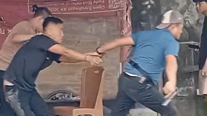 Tangkap layar video penangkapan pembunuh wartawan di Pangkalpinang.