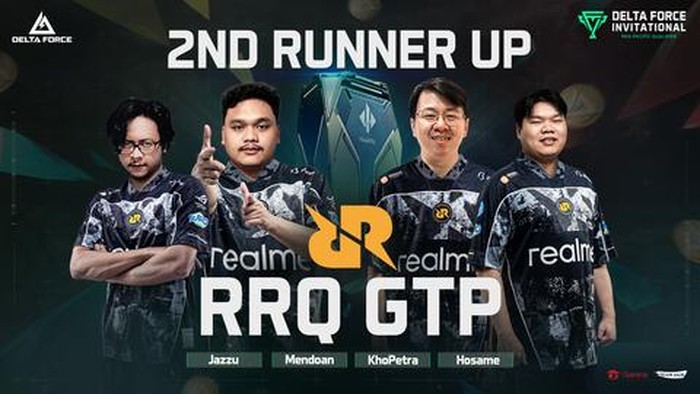 Tim asal Indonesia yang tampil di kompetisi esports Operations Garena Delta Force se-Asia Tenggara, RRQ GTP, harus puas finish di peringkat ketiga. Alhasil mereka terpaksa merelakan tiket untuk tampil di kejuaraan dunianya bertajuk Delta Force Invitational.